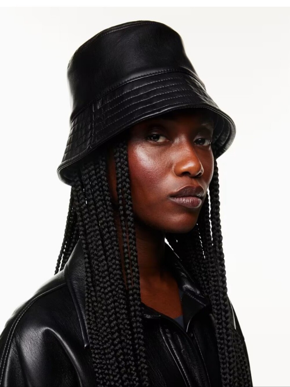 Babaton Aritzia Vegan Leather Bucket Hat - Size S/M